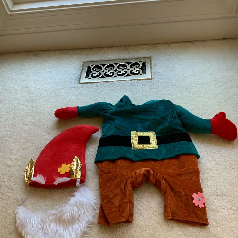 ADORABLE CHRISTMAS ELF DOG HALLOWEEN COSTUME OUTFIT WITH CAP AND BEARD - Picture 10 of 16